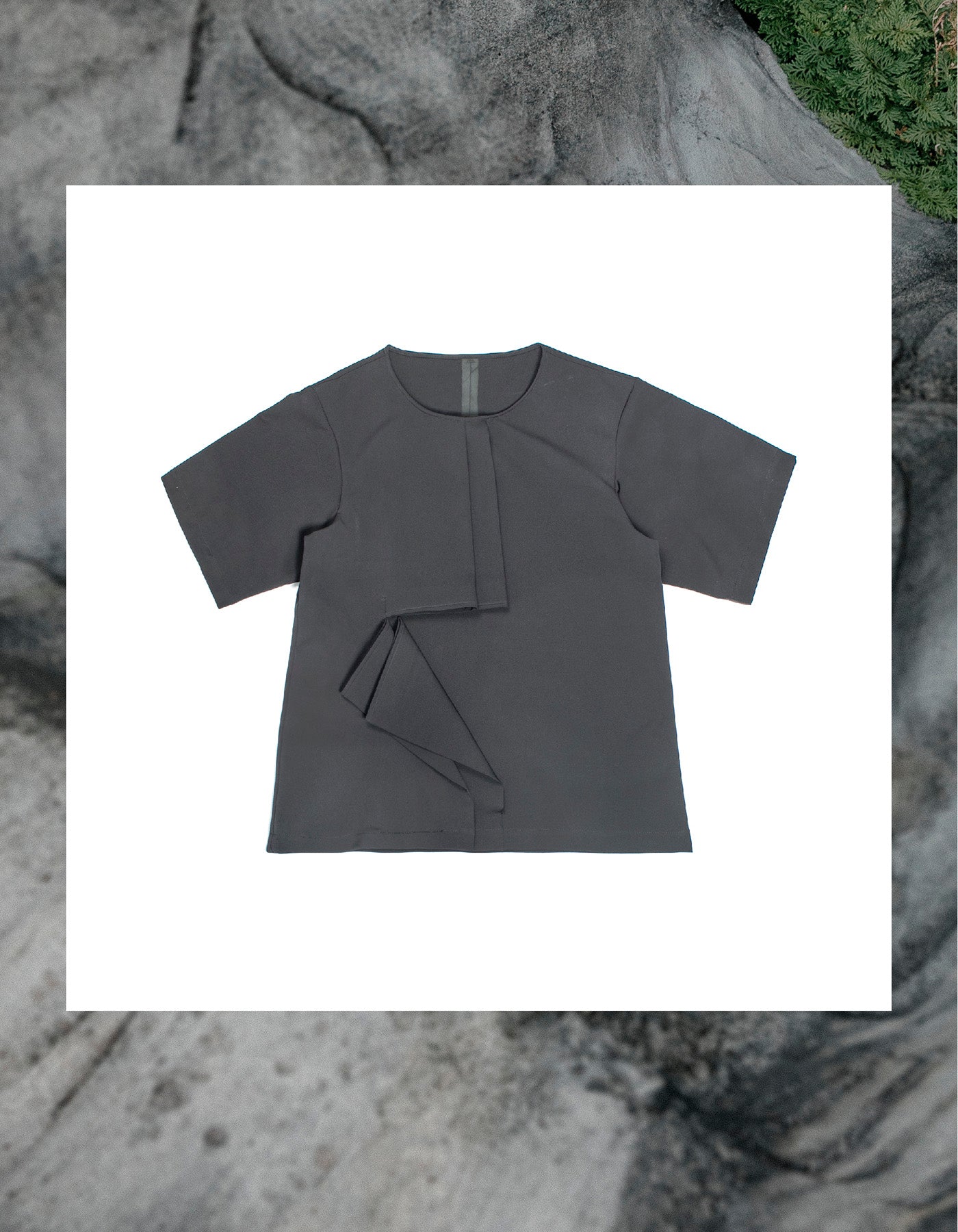 Short Sleeve Top with Deconstructed Pleats