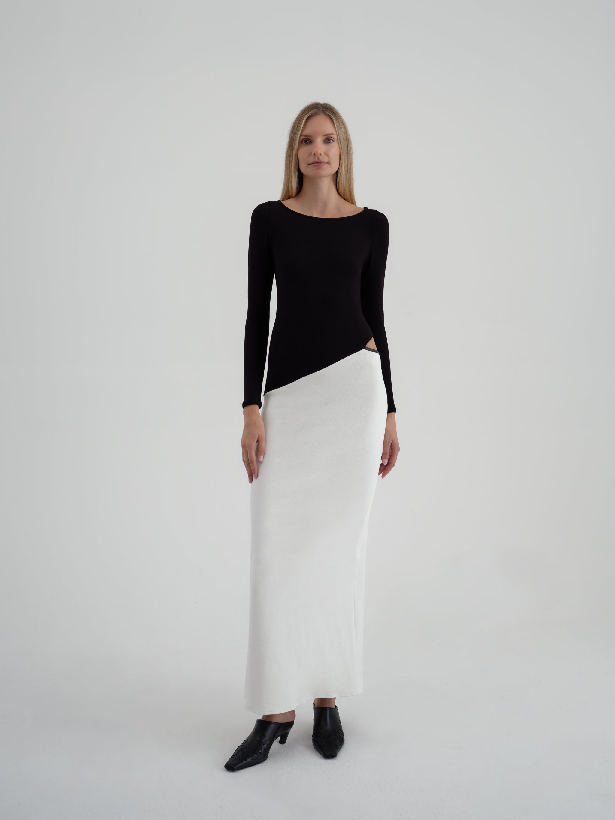 Two-tone Asymmetrical Dress The Clothing Lounge Two-tone Asymmetrical Dress The Clothing Lounge
