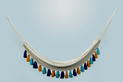 Deluxe Natural Cotton Hammock with Hue Inspired Tassels