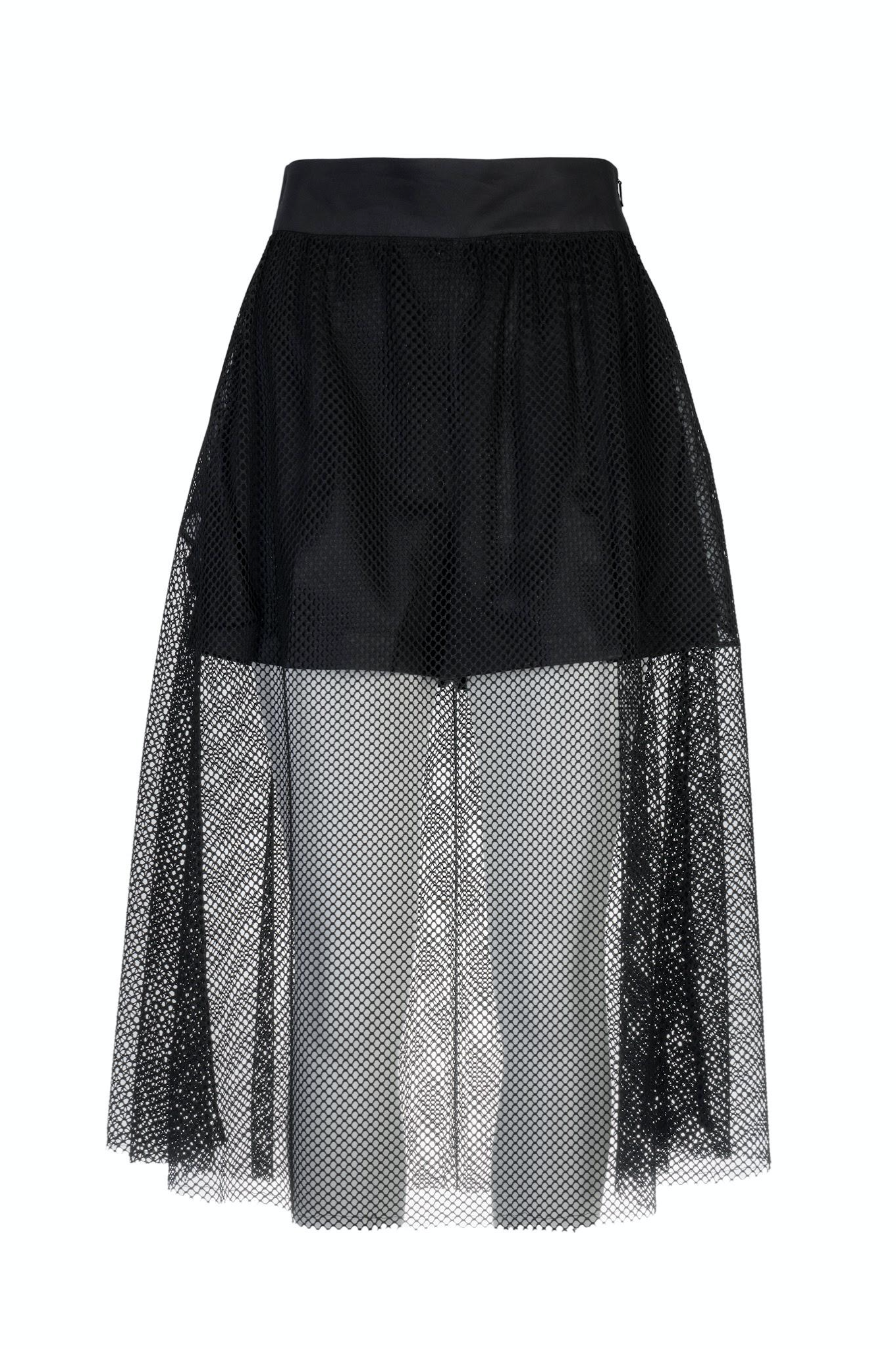 Black ruffle mesh skirt hot sale