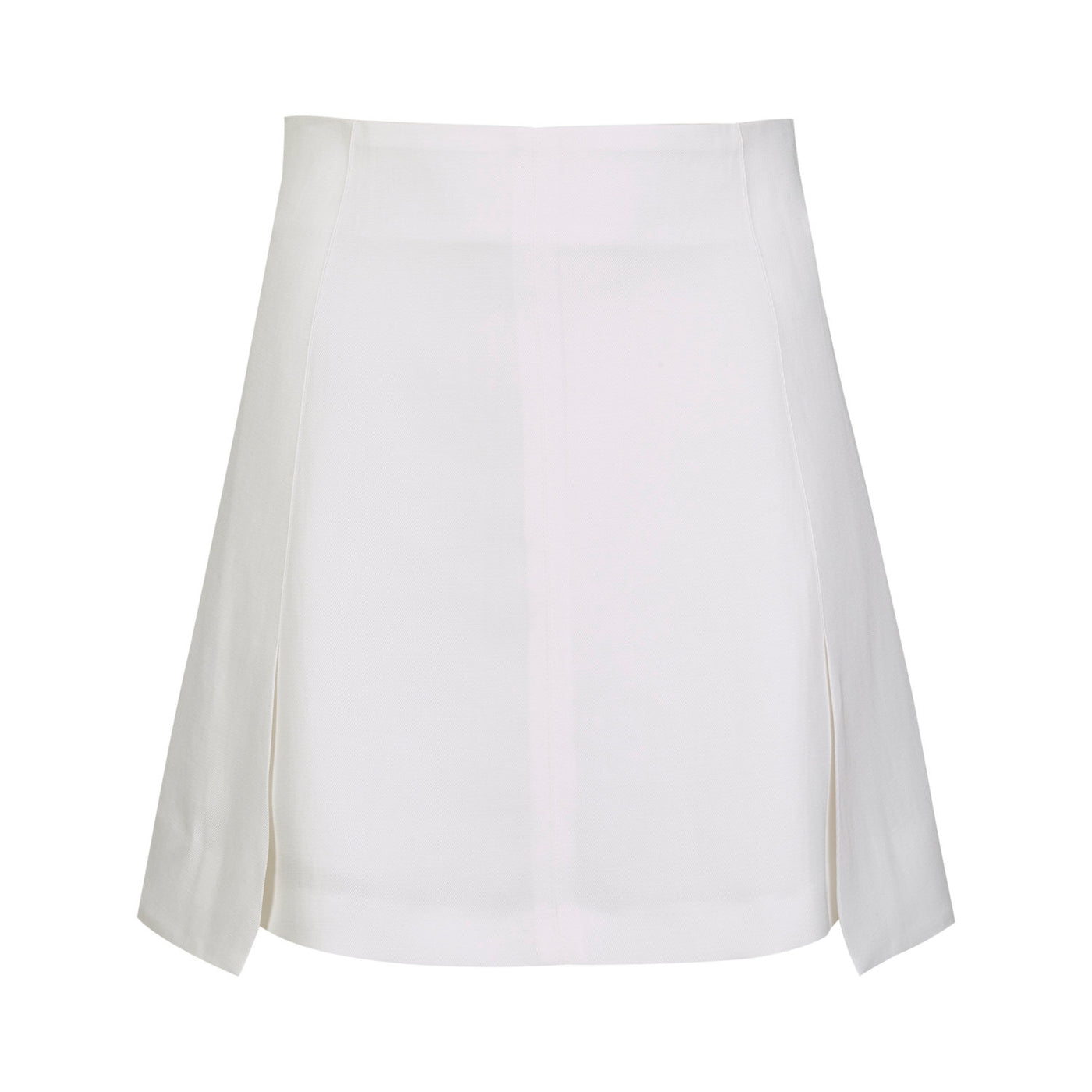 White Lyocell and Linen A-Cut Skirt