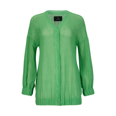 Organic Cotton Lace Green Cardigan
