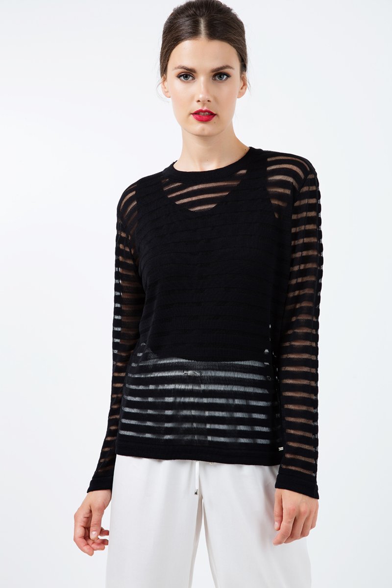 Sheer striped top cheap
