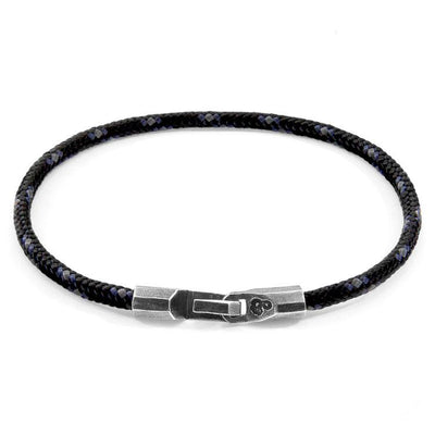 BLACK TALBOT SILVER AND ROPE BRACELET - The Clothing LoungeANCHOR & CREW