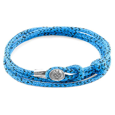 BLUE NOIR DUNDEE SILVER AND ROPE BRACELET - The Clothing LoungeANCHOR & CREW