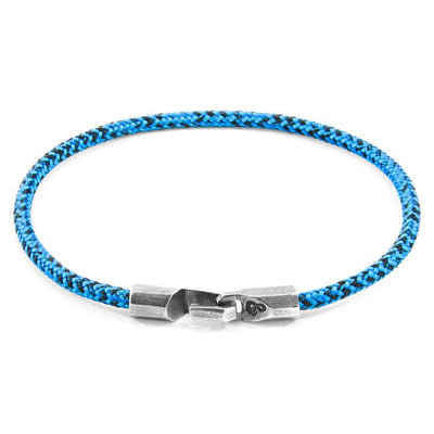 BLUE NOIR TALBOT SILVER AND ROPE BRACELET - The Clothing LoungeANCHOR & CREW