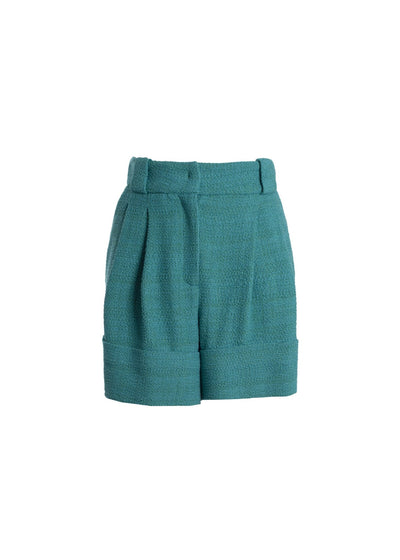 Blue Pleated Shorts - The Clothing LoungeNOPIN