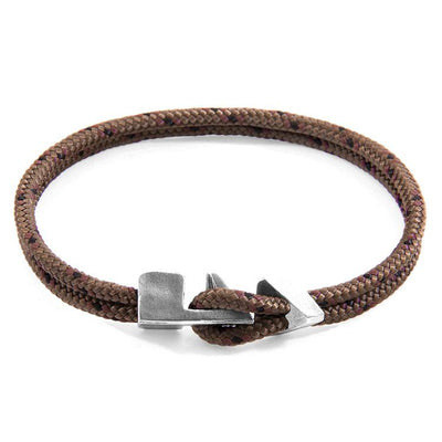 BROWN BRIXHAM SILVER AND ROPE BRACELET - The Clothing LoungeANCHOR & CREW