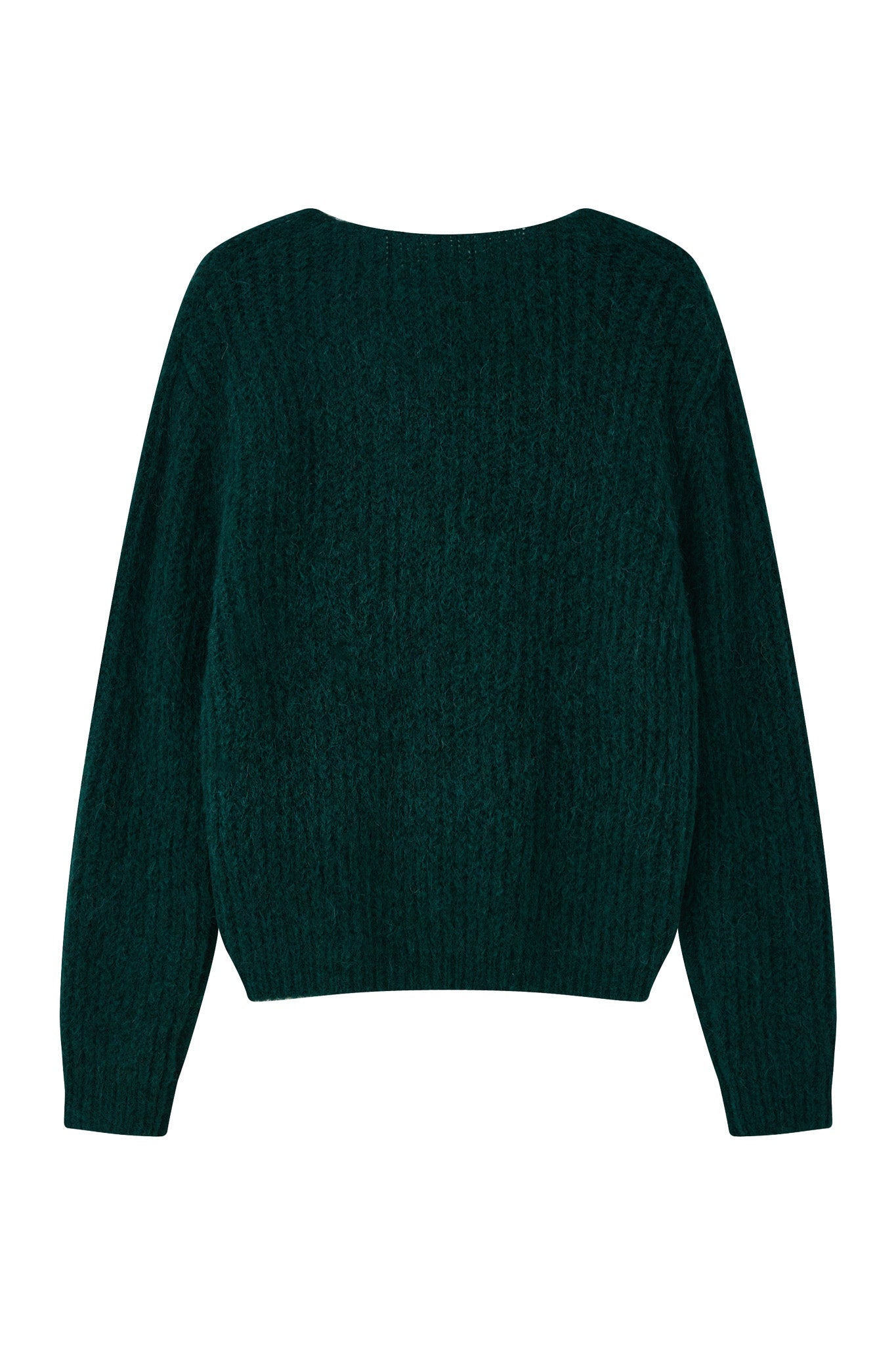 Immy V-neck Basic Alpaca wool  Knit Jumper  - Forest