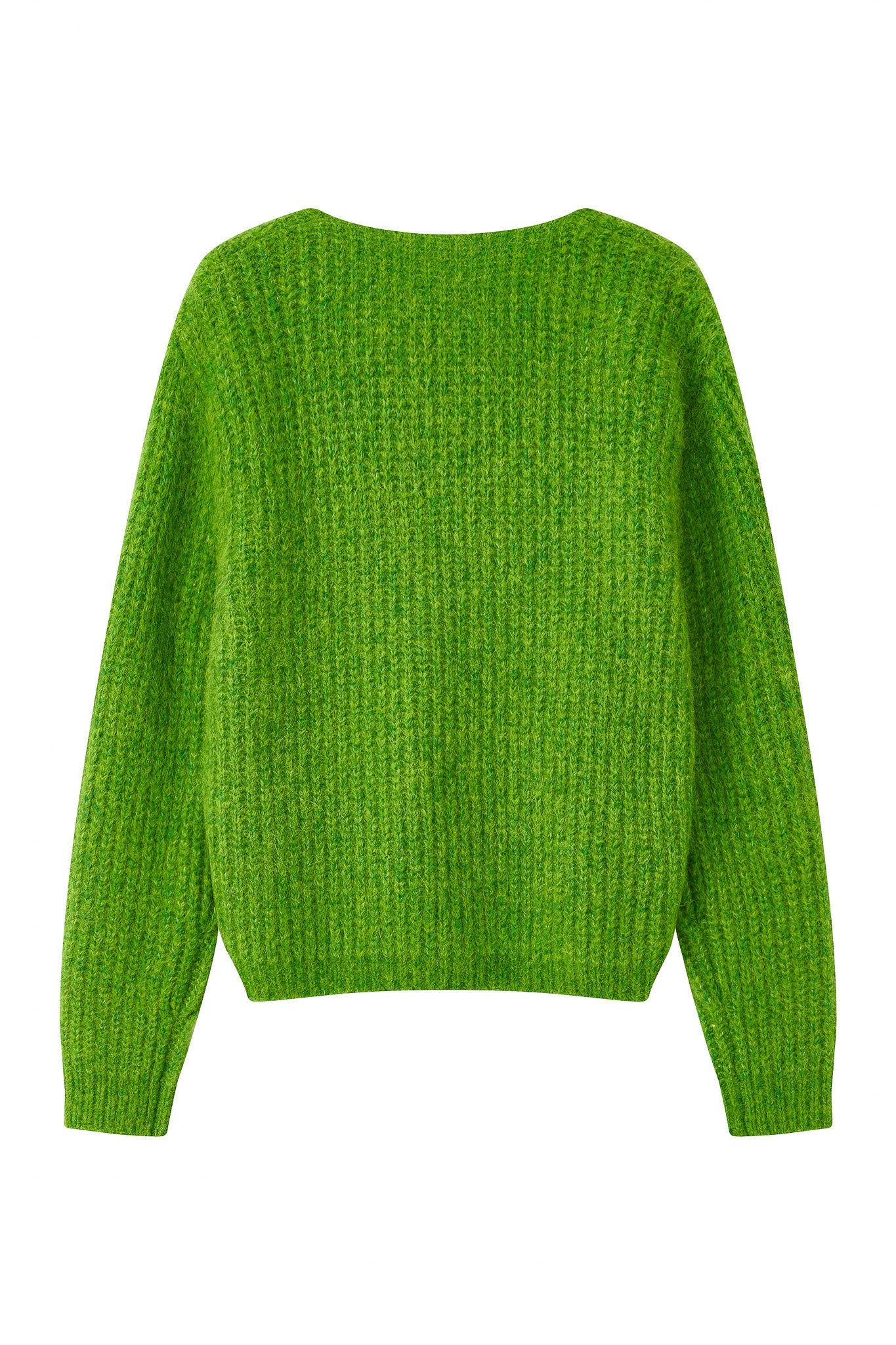 Immy V-neck Basic Alpaca Wool Knit Jumper - Green