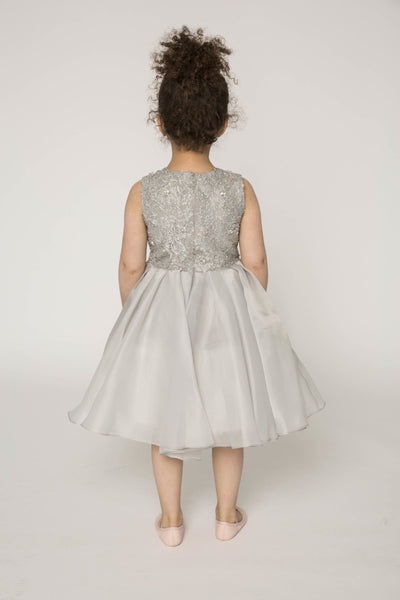 Embellished organza high low dress