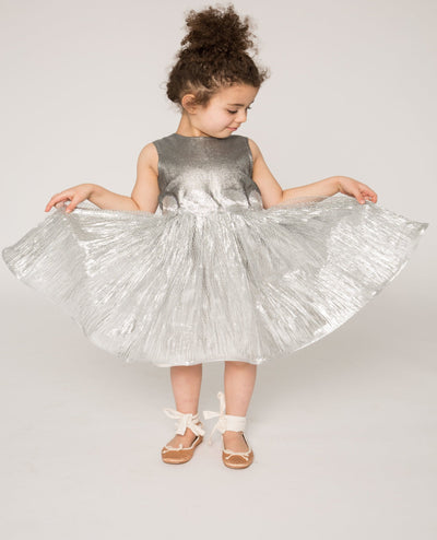 Silver applique dress