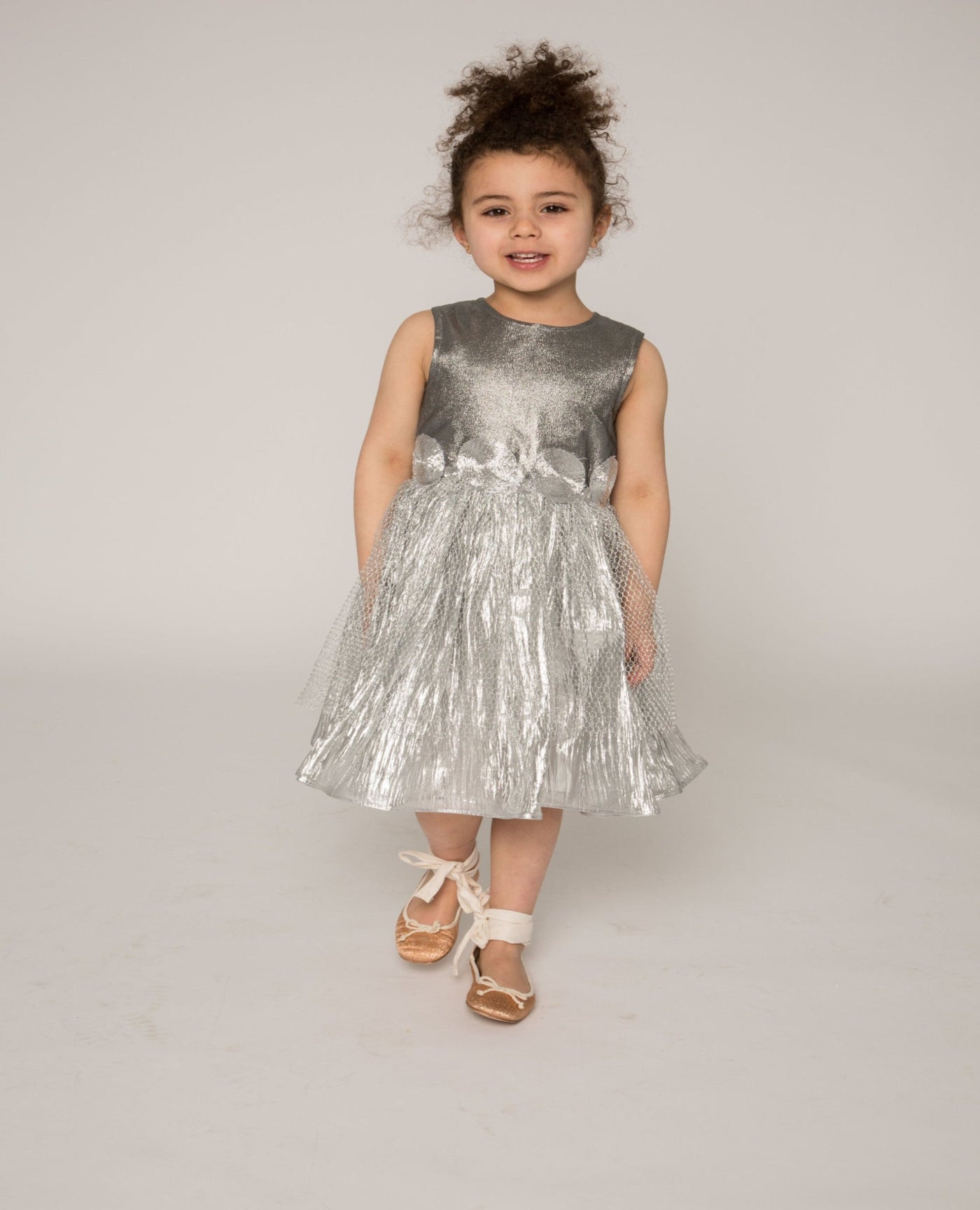 Silver applique dress