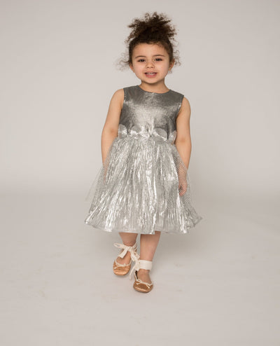 Silver applique dress