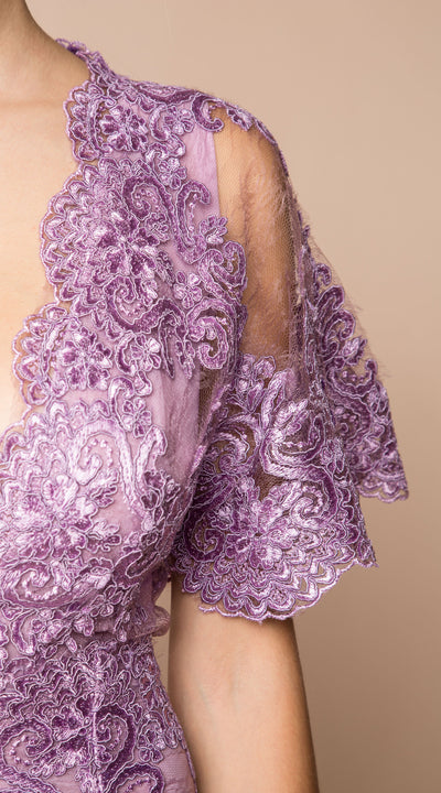 Floral lace lavender gown