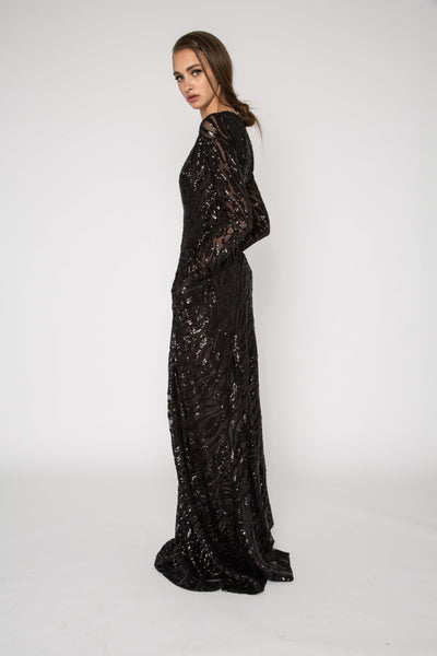 sequin gown with pockets