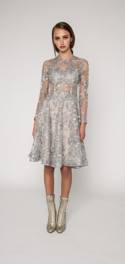 Lace embellished cocktail dress