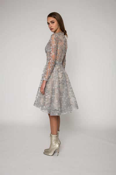 Lace embellished cocktail dress