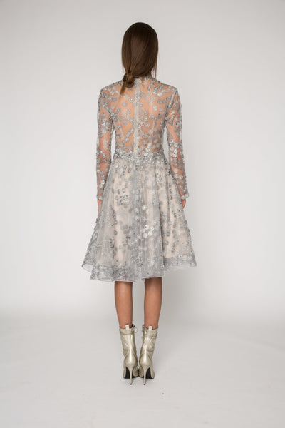 Lace embellished cocktail dress