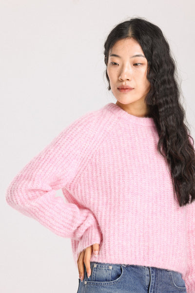 Janet Ribbed Alpaca wool Knit Jumper - Pink