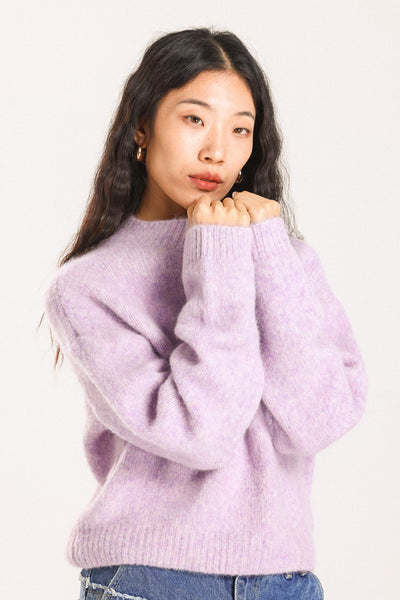 Lara Basic Alpaca wool  Knit Jumper - Purple