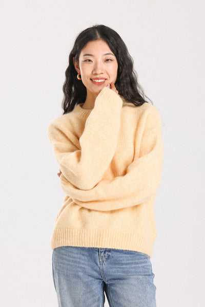 Lara Basic Alpaca wool  Knit Jumper - Yellow