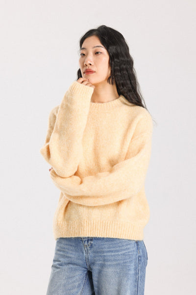 Lara Basic Alpaca wool  Knit Jumper - Yellow