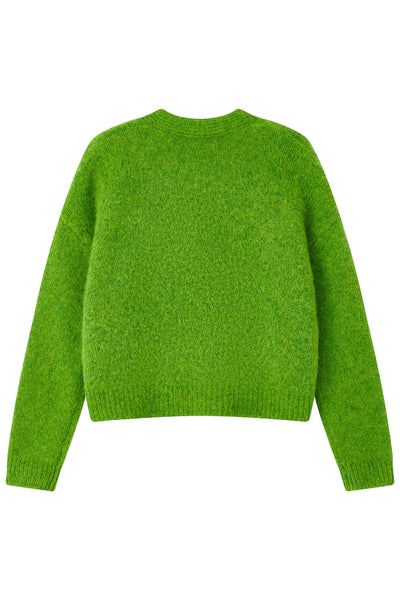 Lara Alpaca wool  Knit Cardigan - Green