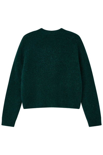 Lara Alpaca wool  Knit Cardigan  - Forest