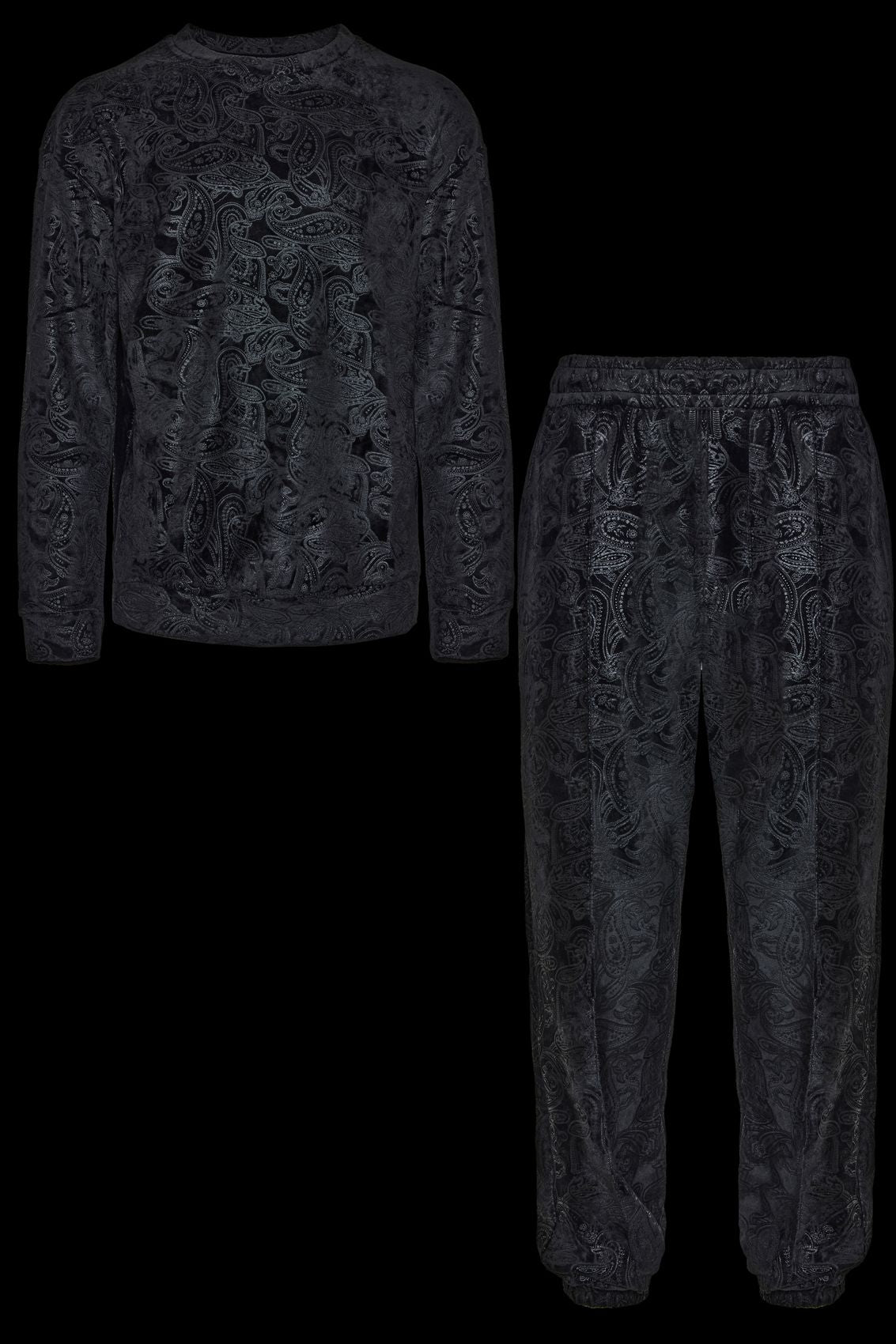 Black Paisley Velvet Set