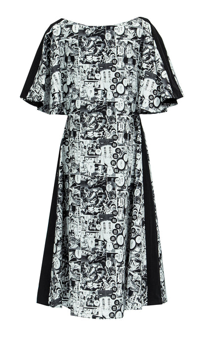 Abigail - Japanese Comic Print A-Line Dress