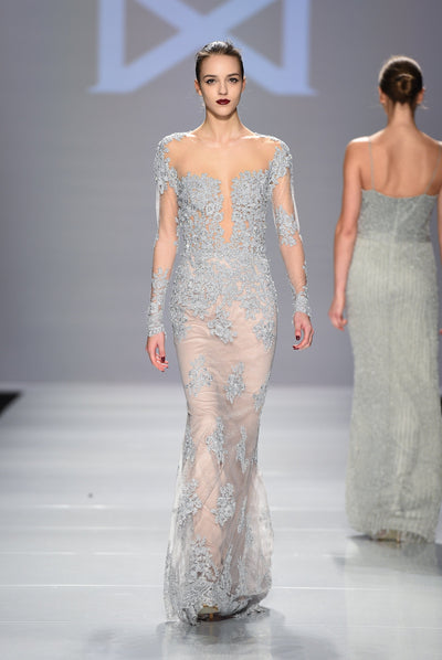 Lace long sleeve gown