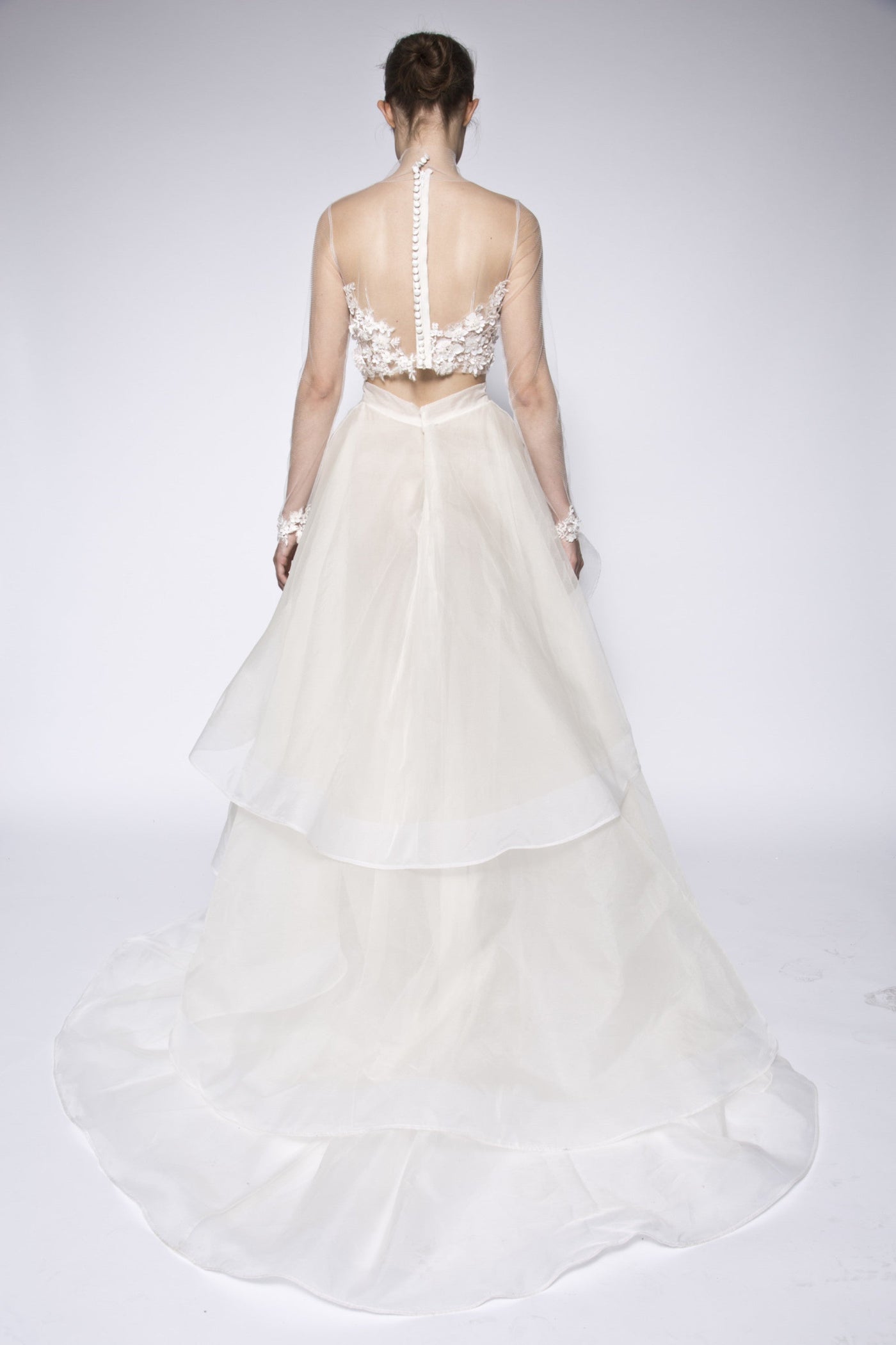 Two piece lace embellished bridal gown