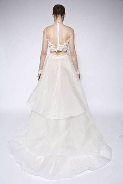 Two piece lace embellished bridal gown