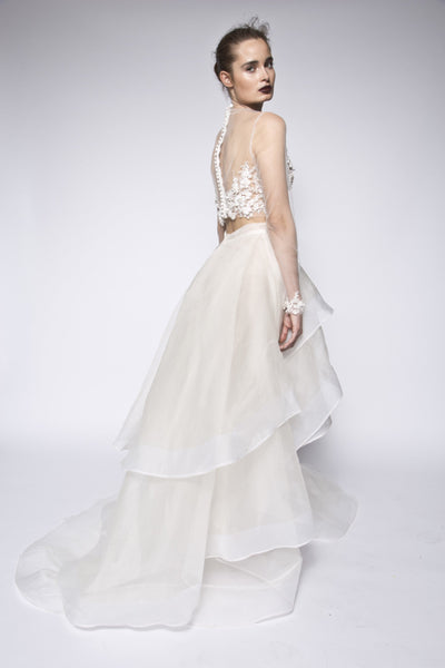 Two piece lace embellished bridal gown