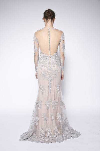 Lace long sleeve gown