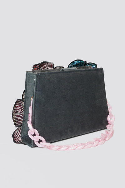 Vivi Velvet Handbag in Sequin Flowers - Made to Order