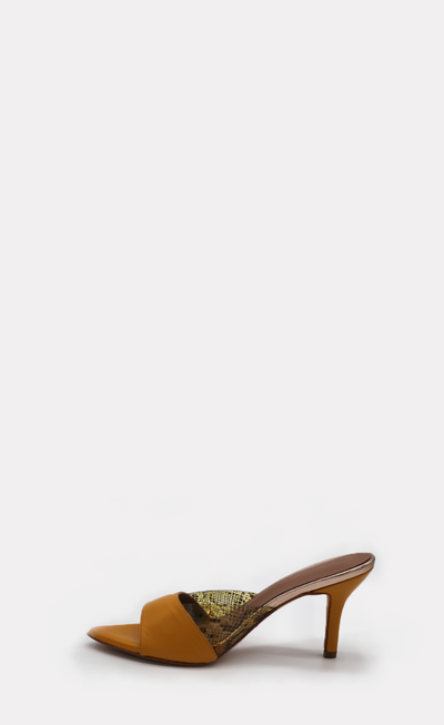Berta Mustard Mules - BLONDISH