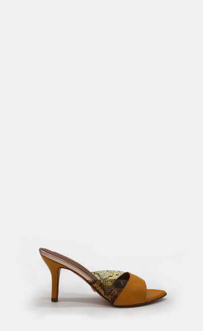 Berta Mustard Mules - BLONDISH