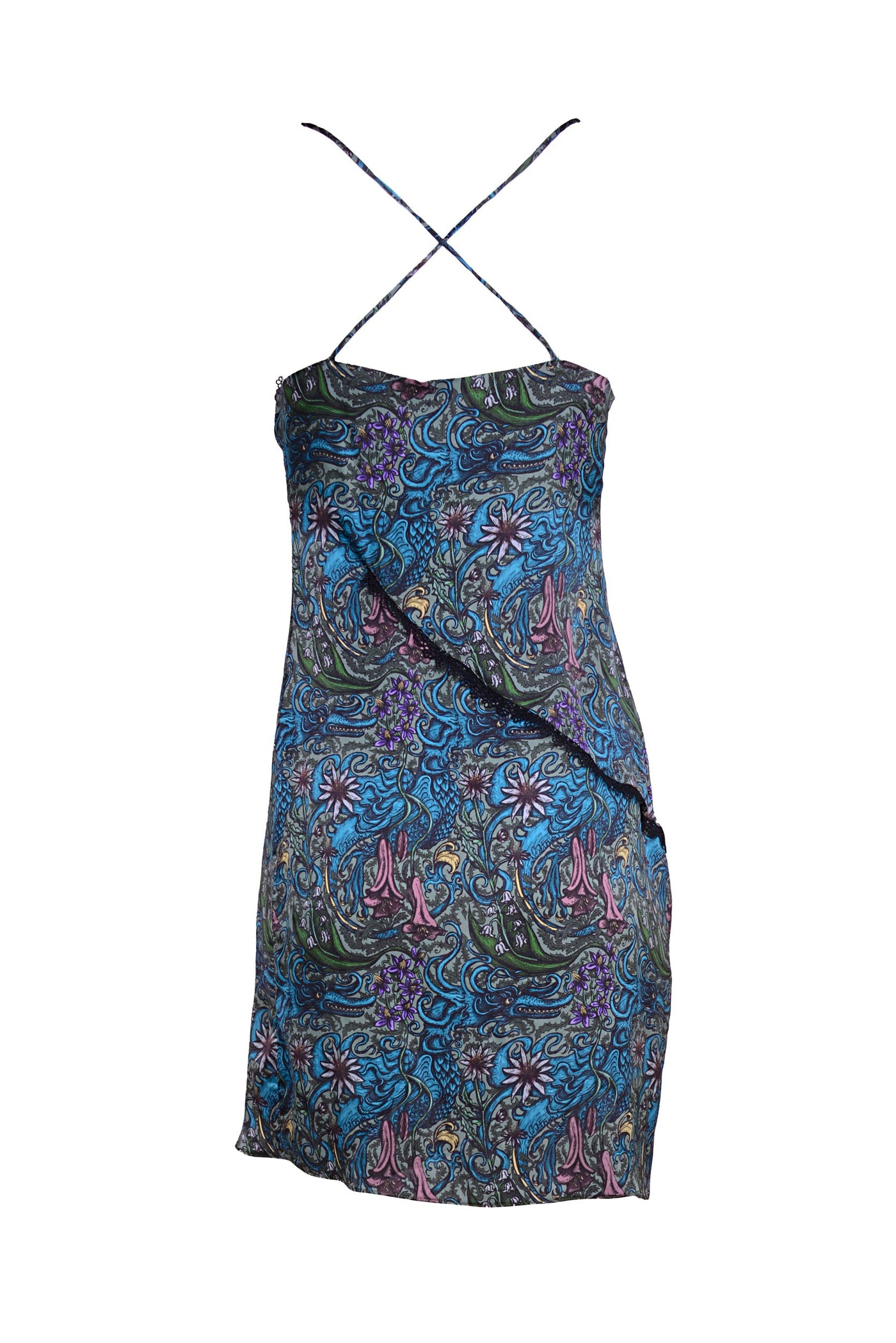 Mirabella Dress in Satin Dragon Print