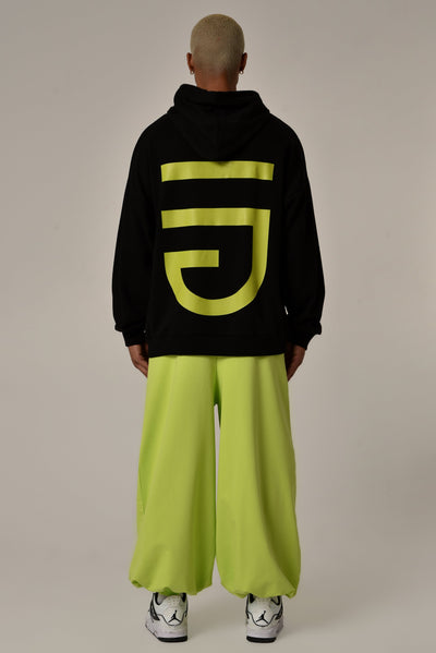 Oversize Hoodie Black Lime