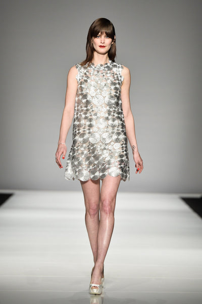 Silver lace dress
