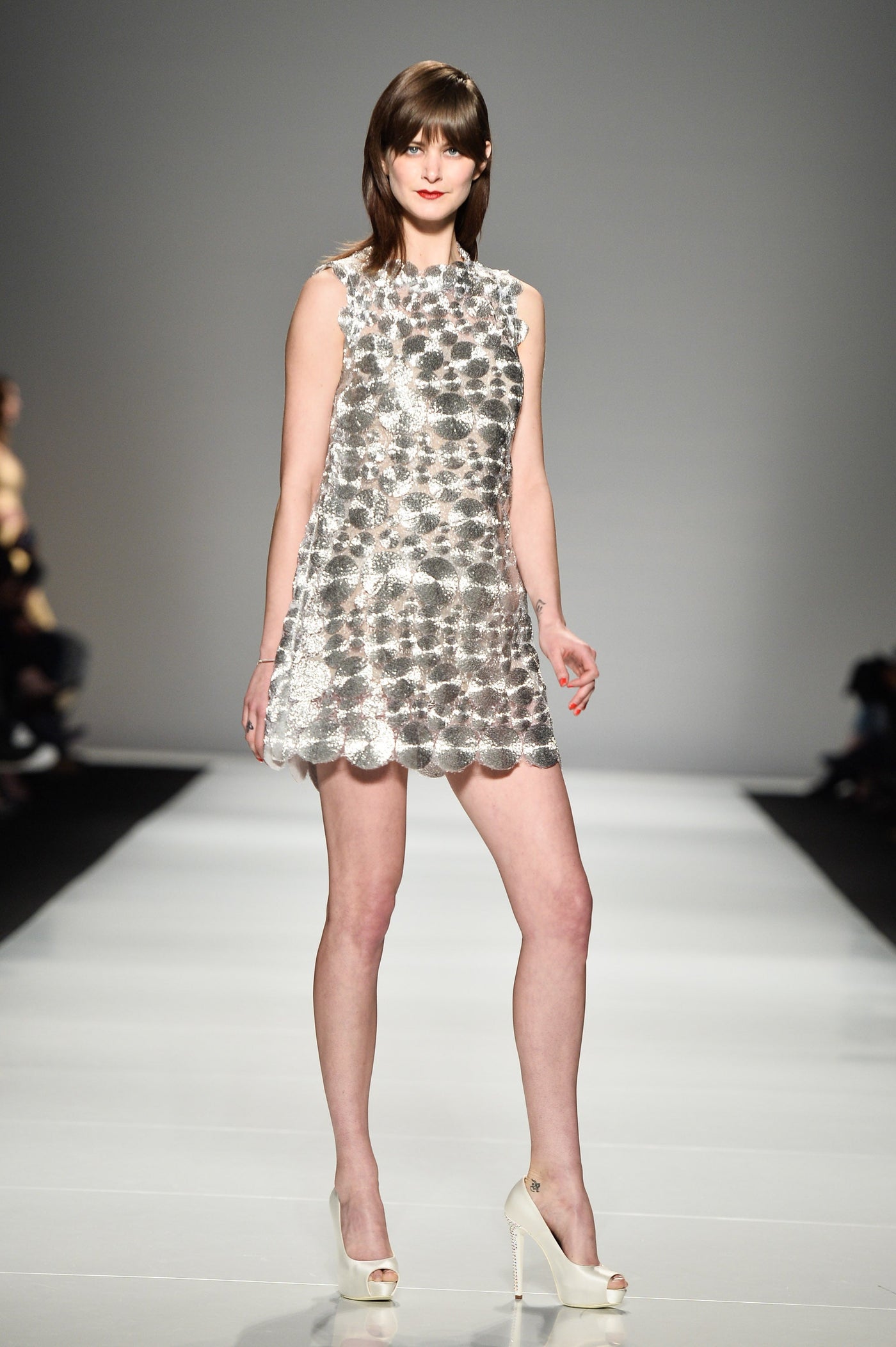Silver lace dress