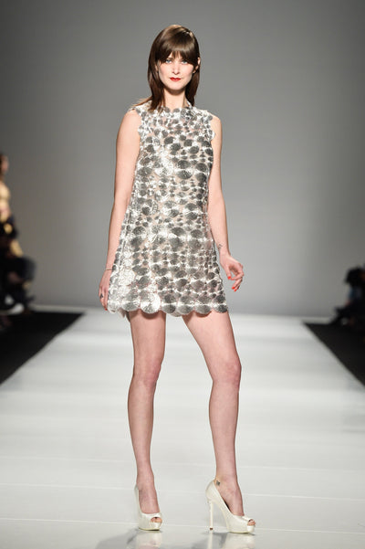 Silver lace dress