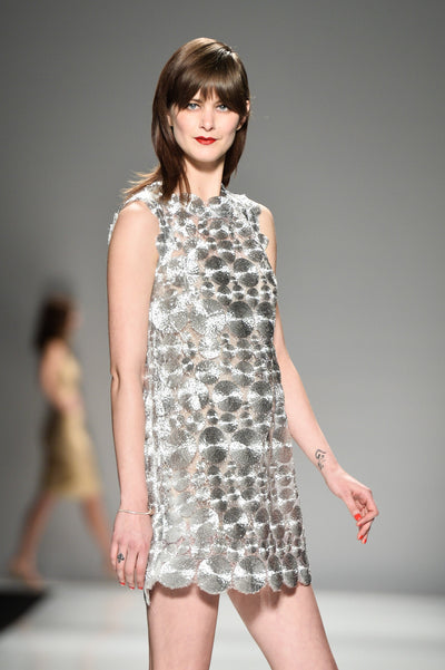 Silver lace dress