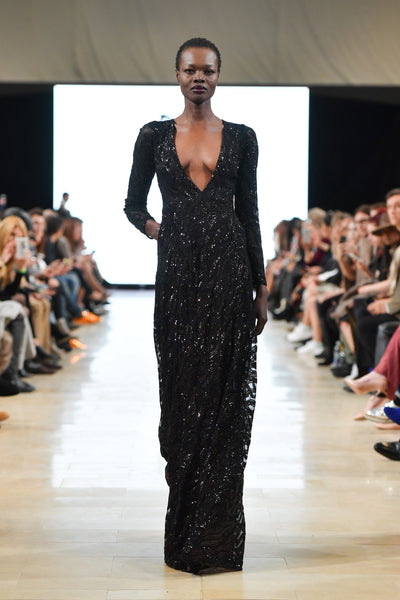 sequin gown with pockets