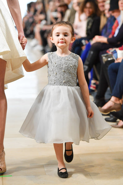 Embellished organza high low dress