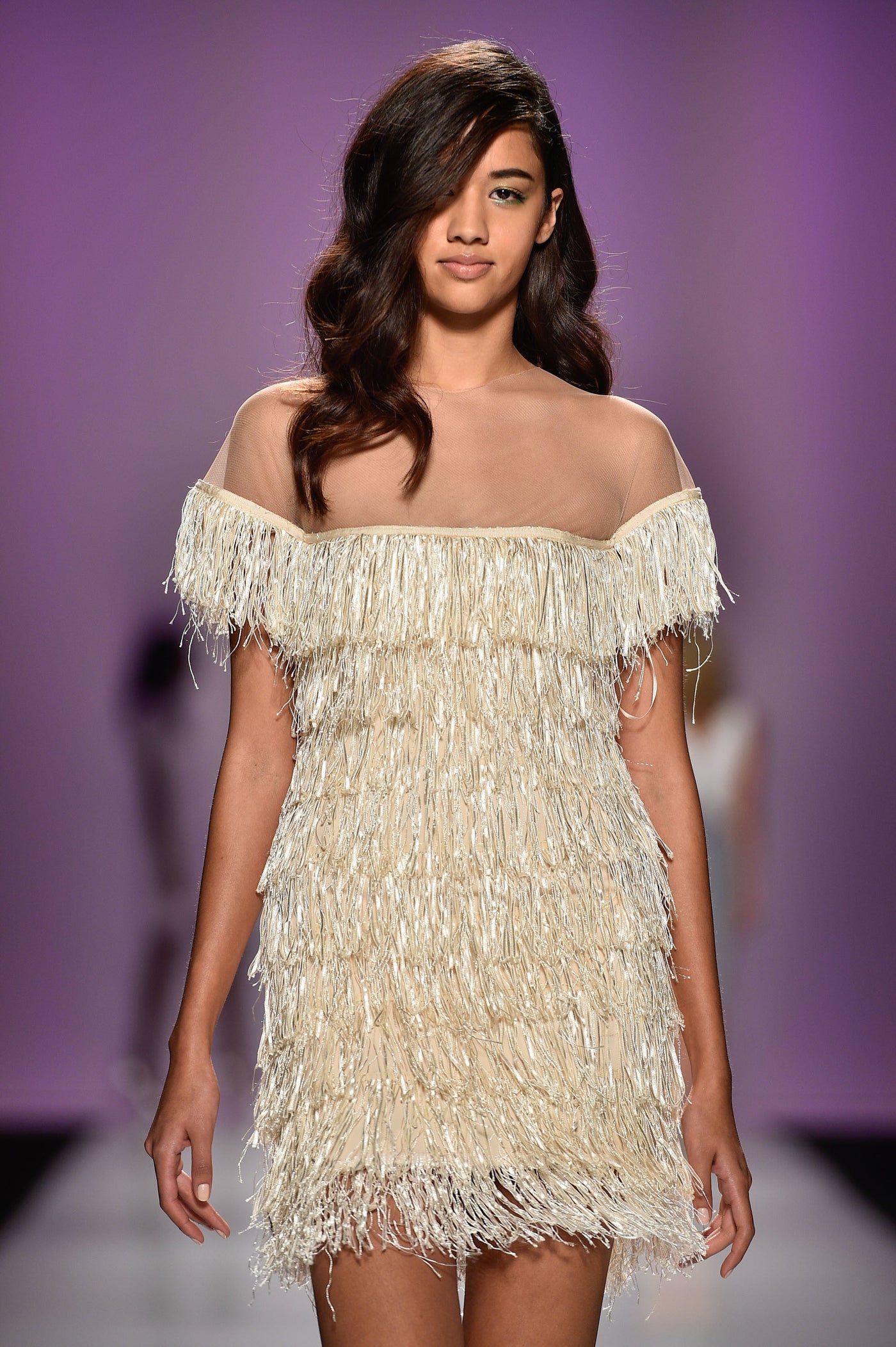 Fitted fringe cocktail dress