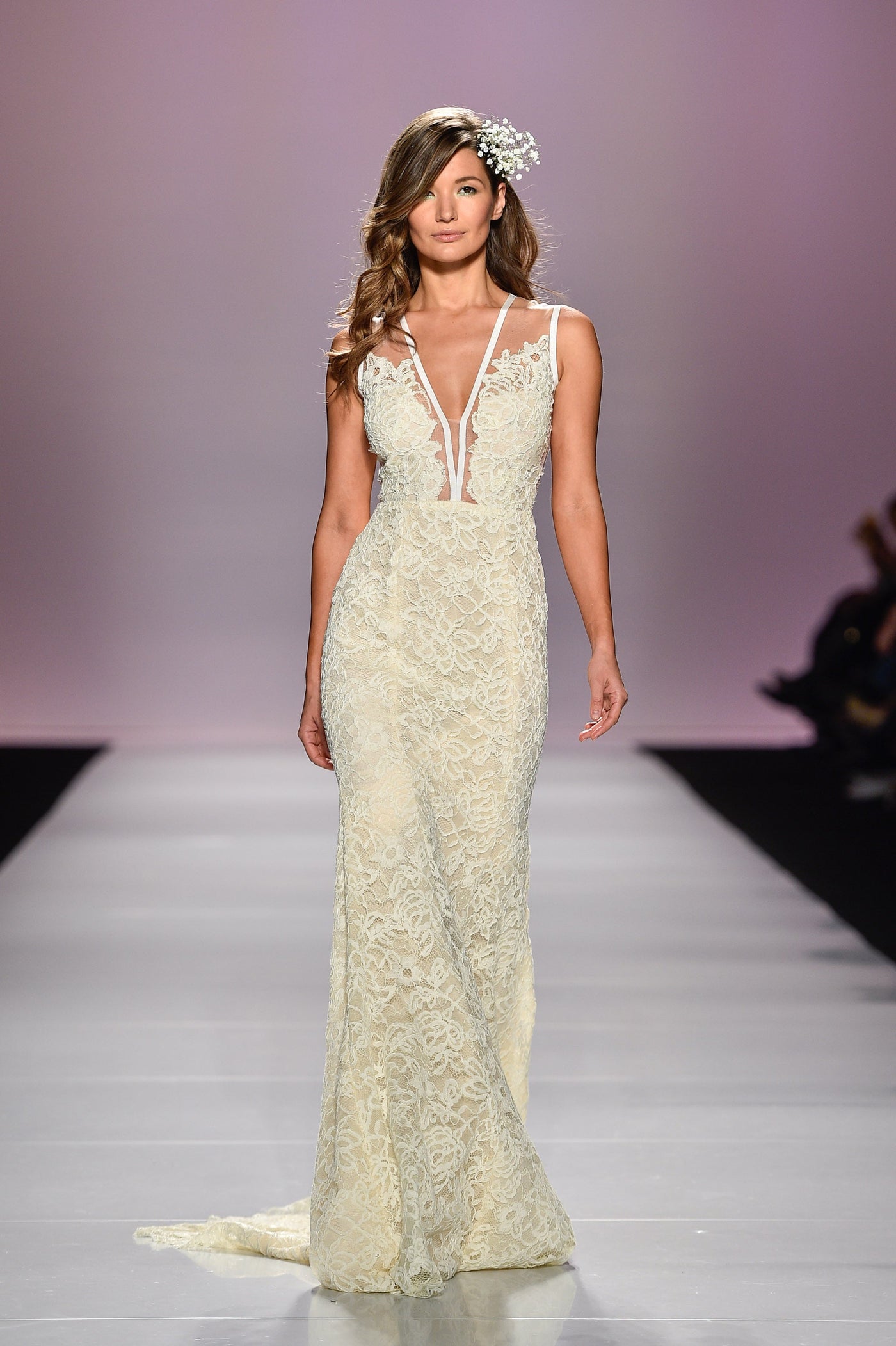 Lace hand embellished gown