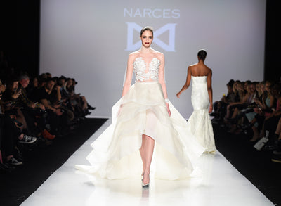 Two piece lace embellished bridal gown